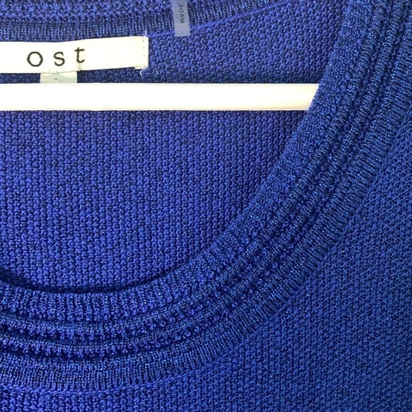 ROYAL BLUE SPARKLY SLEEVELESS TOP SIZE L - Picture 7 of 7